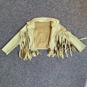 Faux shade tassel cropped zippered jacket. Size S.